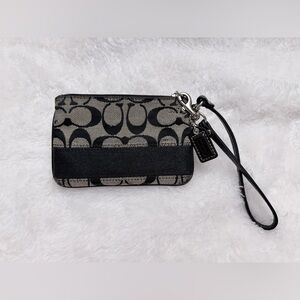 Coach Black and Gray Signature Wristlet